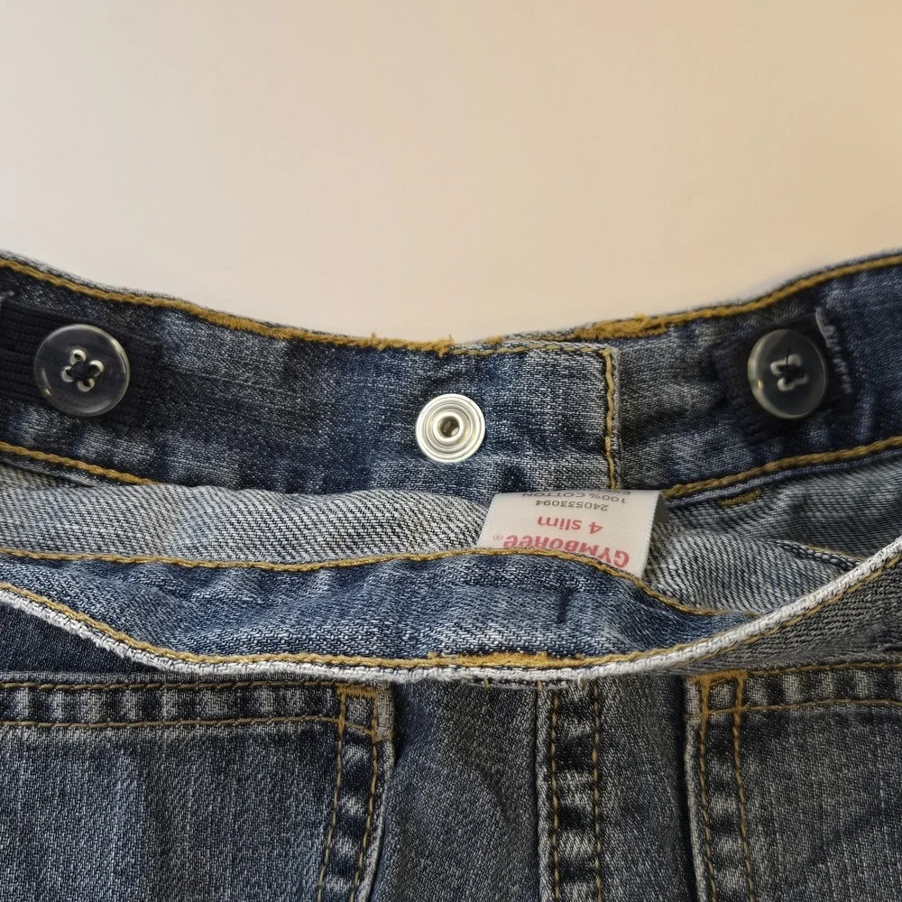 Gymboree Girls Jeans Embroidered Butterflies Size 4 Slim Denim Pockets